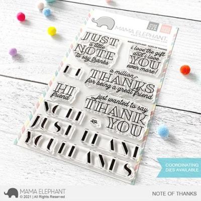 Mama Elephant Clear Stamps - Note Of Thanks